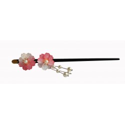 Szpilka do włosów z kiwtami wiśni - różowa