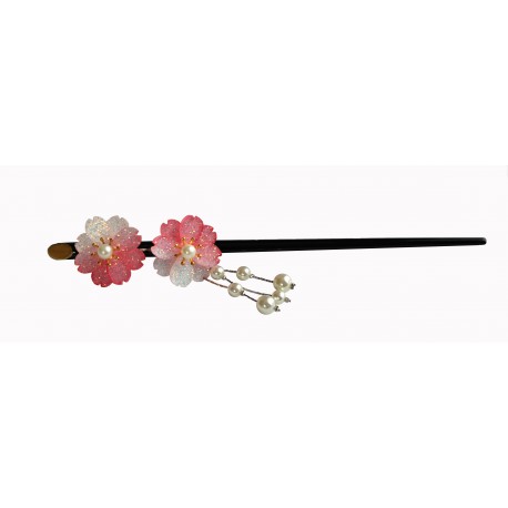 Szpilka do włosów z kiwtami wiśni - różowa