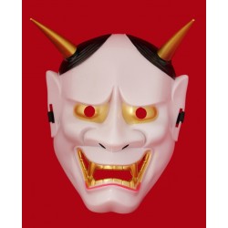 Maska plastikowa na cosplay - japoński demon biała