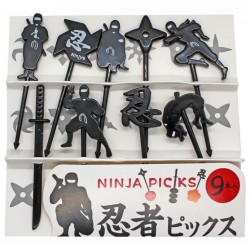 Akcesoria do bento - ozdobne wykałaczki - ninja 9 szt.