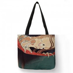 Ekotorba płócienna - drzeworyt Hokusaia upiorny szkielet