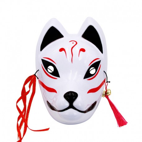 Maska plastikowa na cosplay - japoński lis Inari czerwona
