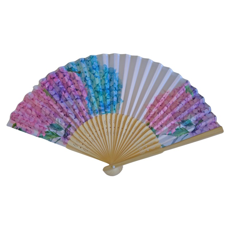 Wachlarz składany bambusowy hortensje