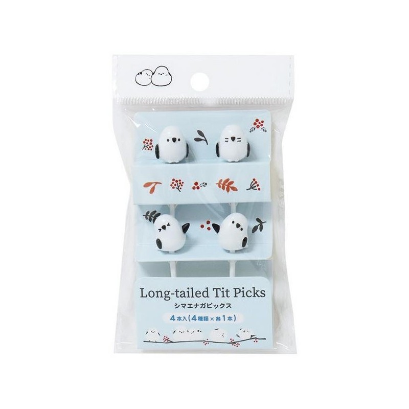 Akcesoria do bento - ozdobne wykałaczki - ptaszek raniuszek symbol zimy