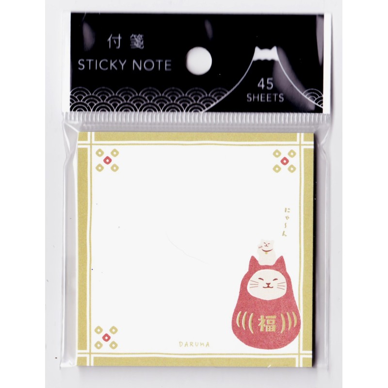 Karteczki samoprzylepne memo kot-daruma 45 szt.