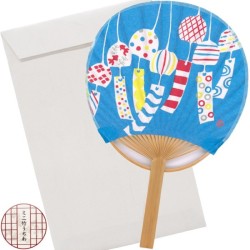 Kartka mini wachlarz dzwonki furin z kopertą