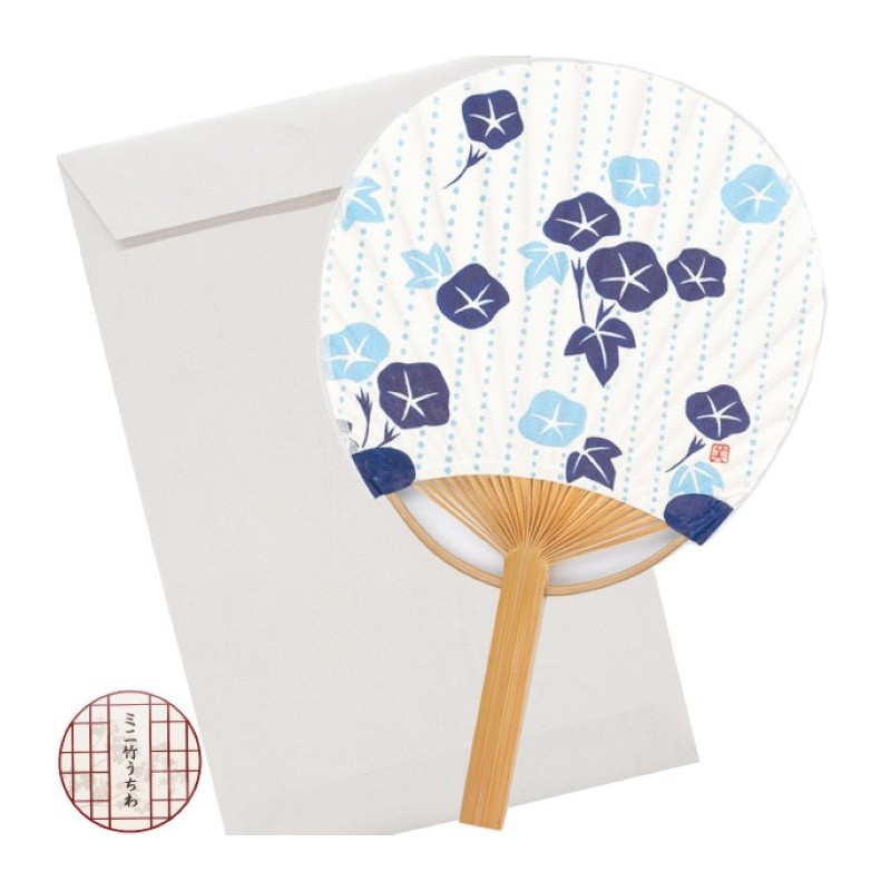 Kartka mini wachlarz kwiaty powoju z kopertą