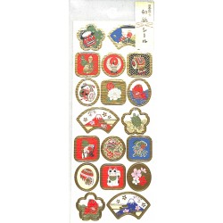 Naklejki z japońskim wzorem -  japońskie symbole pomyślności złocenia