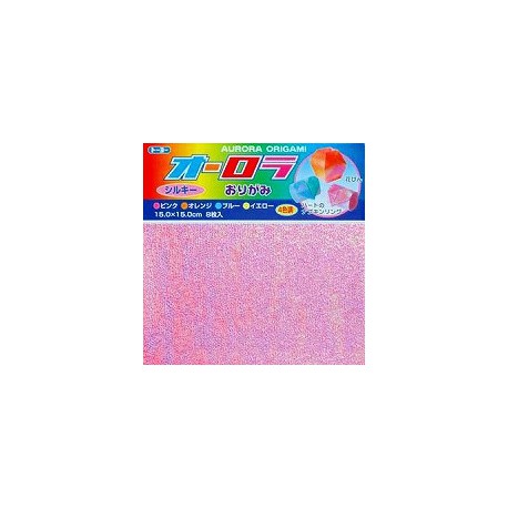 Papier do origami tęczowy połysk tłoczenie 8 szt.